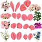 Gumpaste Flower Silicone Veiner Mold 8 Set, Fondant Flower Mold Leaf Tulip Orchid Molds Sugar Gum Paste Molds Cake Decoration Tool for Rose Lily Orchid Tulips Hibisus Rose Leaf (A)