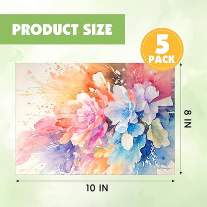 ESRICH Professional Linen Canvas for Painting, 5 Pack Linen Canvas Panels 8x10 Primed Acid Free Blank Canvas Boards for Painting for Artists, Painters