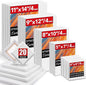 Stretched Canvas for Painting, Multi Size 11x14, 9x12, 8x10, 5x7, 4x4(4 of Each), 20 Packs Primed Blank Canvases, Very Good for Beginners or Professionals.