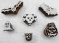 Handcarved Wooden Block Printing Stamps (Set of 6) for Textile Designing/ Craft printing pattern for Saree/ Scrapbookng/ Tattoo/ Halloween Designs