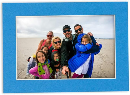 6x8 Mat for 8x10 Frame - Precut Mat Board Acid-Free Show Kit with Backing Board, and Clear Bags Bay Blue 6x8 Photo Matte Made to Fit a 8x10 Picture Frame Matboard for Framing, Pack of 10 Mats