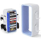 wigmoa OYO-1【15.8INCH】 game Storage Tower Compatible with PS5/ Xbox Series S & X/Switch, Universal Video Games Discs Organizers 18 PCS with 4 Controllers Holder, Game Disk Box Stand.(White/Blue)