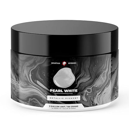Spartan Epoxies Metallic Pigment Powder for Epoxy - 30 Unique Colors, 4oz for 1 Gallon and 12oz for 3 Gallons of Clear Epoxy, Made in The USA (Pearl White, 12oz (135 Grams))