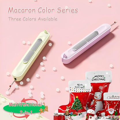 Upgraded 2 in 1 Automatic Needle Threaders Seam Ripper,Quilting Supplies Sewing Kit,Quick Sewing Machine Loop Needle Threaders (Christmas Limited Edition Red-3pcs)