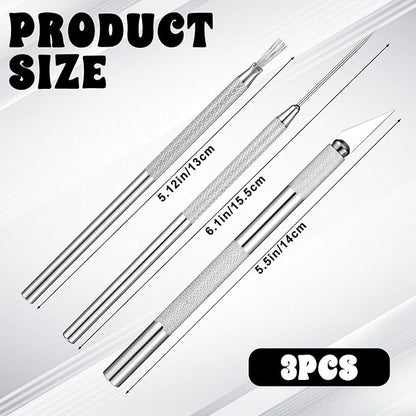 3 in 1 Clay Needle Tools Sculpting Ceramics, Wire Texture Pottery Clay Tool Kit Brush Tools Pottery Craft Tool Carving Knife and Needle, Ceramic & Pottery-Tool Includes Sculpture Feather Pin