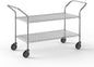 24" W x 48" L x 36" H Chrome Heavy Duty Utility Cart | 2 Tier | NSF Commercial Storage Rack Mobile Unit | Storage and Mobility Solution for Your Business