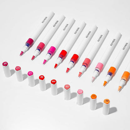 ROSYMENG 9 Color Acrylic Paint Pens,Quick-Drying Waterproof Acrylic Paint Markers, Soft Brush Tip Acrylic Markers for Canvas, Rock Painting, Wood, Stone, Glass, Ceramic, Fabric Painting, DIY Crafts