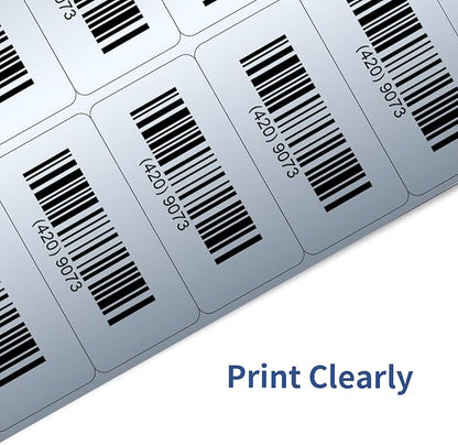 STARLIBOO Shipping Labels Stickers, 2"×4" Printable Silver Mailing Labels for Laser/Inkjet Printing- Matte Silver, Permanent Adhesive Sticker