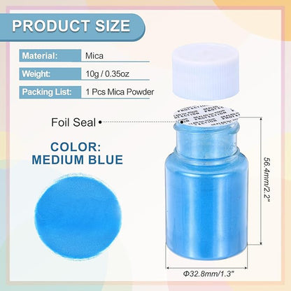 uxcell 10g/0.35oz Cosmetic Grade Mica Powder, 600 Mesh Mica Powder Natural Resin Epoxy Pigment Powders for Casting Resin, Candle Dye, DIY Nail Polish and Lip Gloss, Deep Sky Blue
