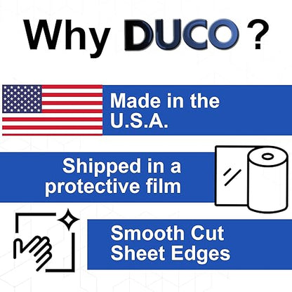 Duco USA-Made Clear Cast Acrylic Sheet 1/8 Inch Thick 24" x 24" - 4 Pack of Transparent Plexiglass Sheet - Lightweight Acrylic Board for Window Replacements, Displays, Signs, and More