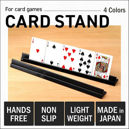 Lightweight Non-Slip Card Holder Stand – Set of 4, 13.4 Inches – Made in Japan for Card Games and TCG, Anti-Skid Base (4 Pack-Blue)