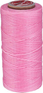uxcell Flat Leather Sewing Waxed Thread, 140m / 153 Yards Polyester Wax String, 300D Wax Stitching Cord for Leather Crafts, Bookbinding, Bracelets Braided, Peach Pink