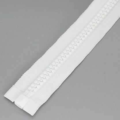 Leekayer 1PCS #10 96 Inch Heavy Duty Zipper for Sewing Separating Large Plastic Zippers White Tape with Double Pull Tab Slider, Sleeping Bag, Boat, Canvas, Cover, Trampoline, Dog Bed,Tent zipper 243cm