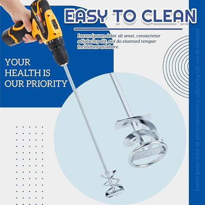 Set of 2 Paint Mixer for Drill Painting Mixer Stirrer Drill Attachment, 15.7" Mixing Paddles and 2.3" Mixing Impeller, Mix 1 to 3 Gallons of Paint, Resin, Concrete, and More