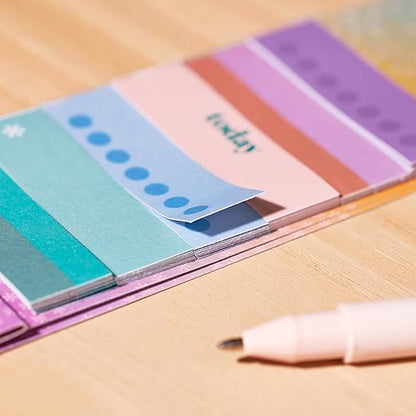 Erin Condren Colorful Washi Tape Sticker Pack | Set Reminders, Goals, and Tasks, in Style. 6 Designs, 10 Stickers Each, 60 Washi Strips Total