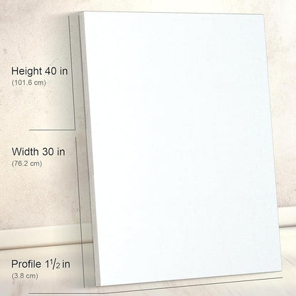 PHOENIX 30x40 Inch 2 Pack Gallery Canvas - 1.5 in Thick Extra Large Canvases for Painting - Deep Edge 100% Cotton 11 Oz. Gesso Primed White Blank Professional Canvas Oil & Acrylic Paints