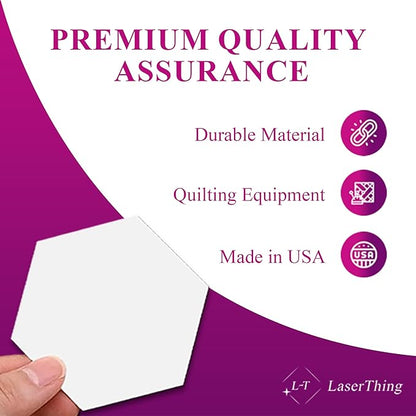 LaserThing Quilting Paper Templates | Handy Tools for Crafting Quilt Patterns | Ideal for Precision Quilting Projects | Includes 1'' Hexagon EPP Set - 300 Pieces