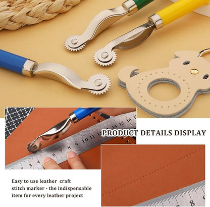 Nitlak 3 PCS Tracing Wheel,Tracing Wheel Sewing Tool, Plastic Handle Stainless Steel Pounce Wheel,Tracing Wheel for Sewing Patterns, Tracing Wheel Tool for Leathercraft, Professional Marking Spacer