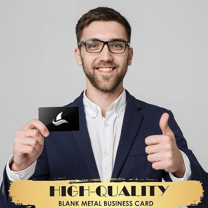 weparmeety 100 Pcs Metal Engraving Blanks Aluminum Sheet Laser Engraving Business Card Multipurpose DIY Gift Cards 86 x 54 x 0.21 mm (Black)