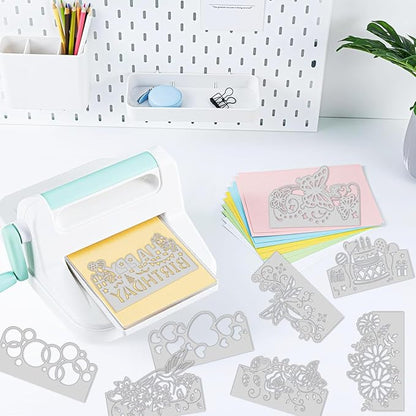 9PCS Die Cuts for Card Making Metal Cutting Dies Flower Butterfly Dragonfly Bird Bubbles Love Heart Happy Birthday Cake Cutting Embossing Stencil Template DIY Paper Cards Album Decoration