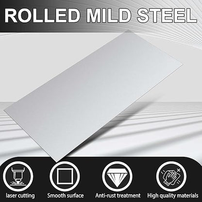 Hicarer 1 Pcs Mild Steel Sheet Cold Rolled 18 Gauge Metal Plate Weldable Metal Sheets for Professional Industrial DIY Use, Clean Surface Easy to Weld (36'' X 12'')