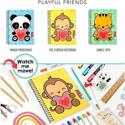Animation Notebooks | Cute Spiral Notebook | A5 Size 6.5in x 8.75in | 160 pages | 80 Sheets Smooth, durable, and bleed-resistant 90lb lined inner pages | Interactive cover that brings your imagination to life | Creative Companion for journaling, notes,...