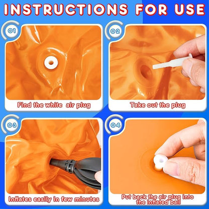 Lewtemi 3 Pcs 29 Inch Bouncing Ball with Handle, Outdoors Hopper Jumping Hopping Ball and Air Pump for Sports Exercise (Orange, Blue, Purple)