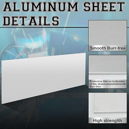 1 Pack 5052 Aluminum Sheet Metal 48" x 96" Aluminum Plate 1/25 (0.04''/1mm) Inch Thickness Rectangle Metal Panels for Industry Crafting Handcraft DIY Projects