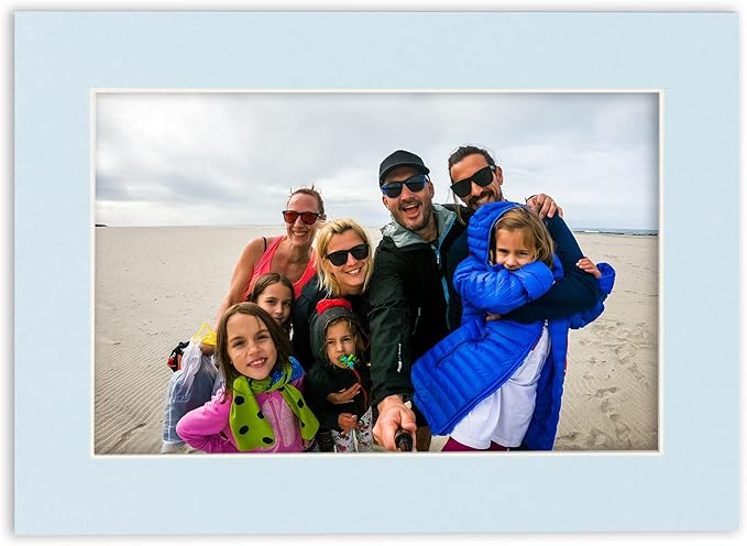 8x10 Mat for 6x8 Photo - Precut Baby Blue Picture Matboard for Frames Measuring 8 x 10 Inches - Bevel Cut Matte to Display Art Measuring 6 x 8 Inches - Acid Free ONE MAT