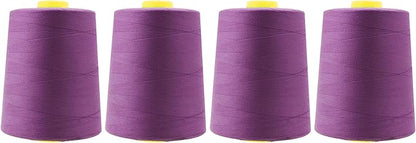 Mandala Crafts 4 Pack of Serger Threads Cones Spools - 20S/2 24000 Yards Polyester Mulberry Threads for Sergers Machine and Overlock Quilting Sewing Machine