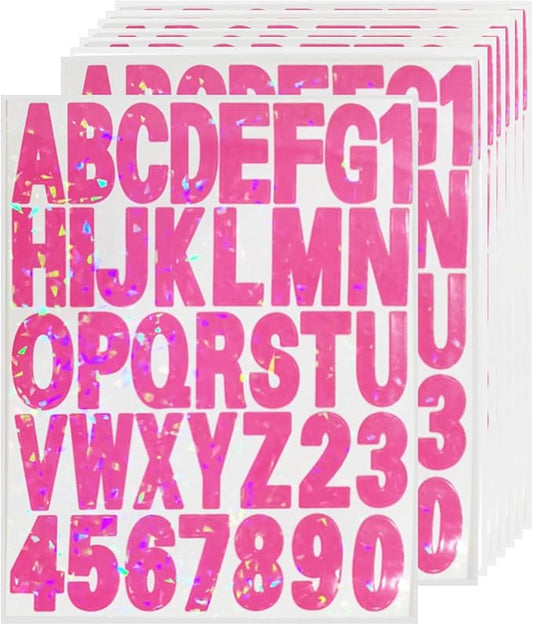 Starboling Letter Stickers,2 inch 8 Sheets Rose red Alphabet Sticker,Self Adhesive Vinyl Letter Stickers Mailbox Numbers,for Arts Crafts Outdoor Sign Poster Mailbox Sign Doors Mailboxes Car Truck