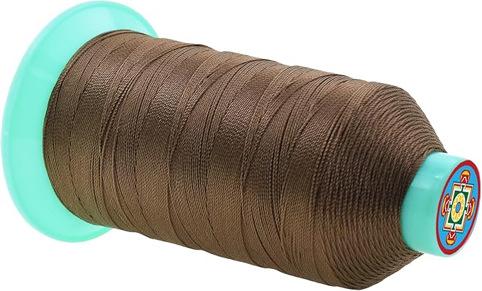 Mandala Crafts Bonded Nylon Thread Coyote Brown Heavy Duty Sewing Threads - 415 YDs Size 346 210D T350 Tex 350 Thread for Leather Jeans Weaving Outdoor Marine Upholstery Threads