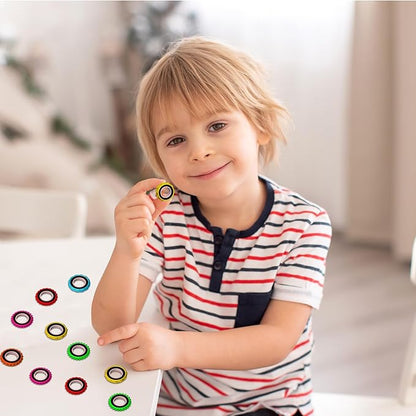 Fidget Toys Sensory Ring for Kids, Finger Spinner Rings Quiet Finger Spinne Fun Fidgets for Student Classroom Prize Stocking Stuffers (12PCS)