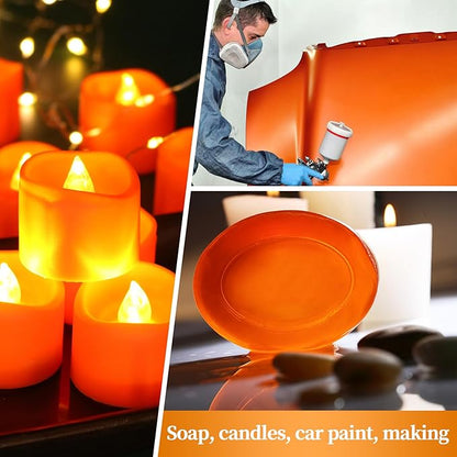 Orange Mica Powder for Epoxy Resin，Natural Shimmer Mica Powder Used for Coloring car Spray Paint, Candles, soap, Eye Shadow, Lip Gloss, Nail Polish(50g/1.7oz)