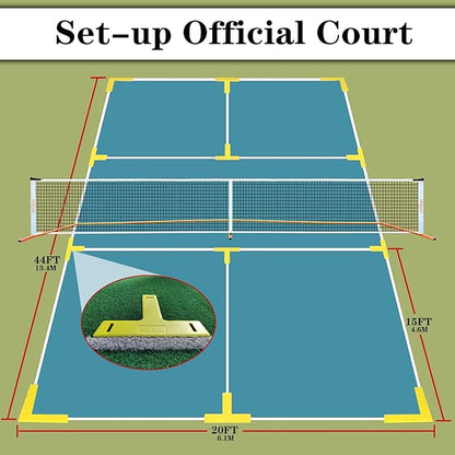 Zdgao Pickleball Set with Net for Driveway, 22 FT Regulation Size Pickle Ball Net Set with Pickleballs, Court Markers and Carry Bag, Steady Metal Frame for Outdoor, Indoor Court