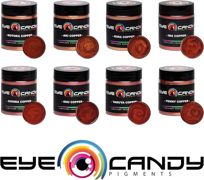 Eye Candy Pigments Premium Copper Mica Powder - Penny Copper (50gr) - for Epoxy, Resin, Soap, Paint, Woodworking, Acrylic Pouring, Bath Bombs, Fishing Lures - DIY Arts and Crafts Additive