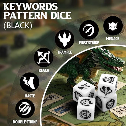 48 Pieces Abilities Keywords Counter Dice MTG Dice 1/+1 Counters Bulk Creature Stats Buff Tokens Dice Set for Magic The Gathering, MTG, TCG, Card Games Accessories (Multicolor)