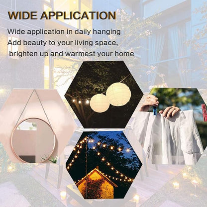 Picture Hanging Wire, Plastic-Coated Stainless Steel Wire with 50pcs Aluminum Crimping Loop Sleeve for Hanging Photo Frame Artwork Mirror Bird Feeder String Light Plant Climbing (1.5mm x 98Feet)
