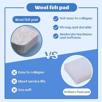 Needle Felting Mat, Needle Felting Tools, 4.6x3.3x1 inch Natural Felting Wool Mat, Felting Pad, Needle Felting Supplies, with Finger Cots and 40 Straight Pins, Felt Pad for Making Felting Crafts