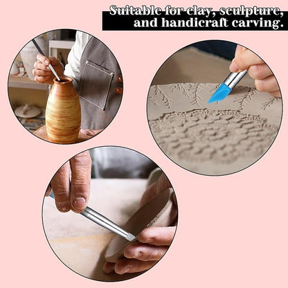 15PCS Silicone Clay Sculpting Tool, Pottery Tools Modeling Dotting Tool Resin Stippling Embossing Tools for DIY Crafts, Modeling, Nail, Painting, Embossing, Sculpting Pottery