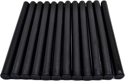 Black Large Sealing Wax Sticks for Hot Melting Glue Gun - Pack of 12 - Homemade Wax Seals for Thanks Card Envelope, Event Party Invitation, Hallowen Decors