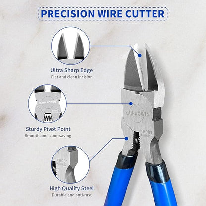 Wire Cutters 10 Pack, KAIHAOWIN 6 inch Dikes Small Wire Cutters Flush Cutters Wire Snips Clippers Diagonal Cutters Side Cutters Cutting Pliers for Crafting