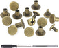 YORANYO 150 Sets 8MM Chicago Screws Leather Rivets for Fabric Chicago Binding Screws Buttons Metal Studs Rivets for Decorate and Repair Belts Bags Shoes Purse Dog Collar Leather Craft (Bronze)