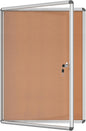 38"x28" Enclosed Bulletin Board, Lockable Weather-Resistant Aluminum Cork Noticeboard for School & Office, Silver Frame w/Cork