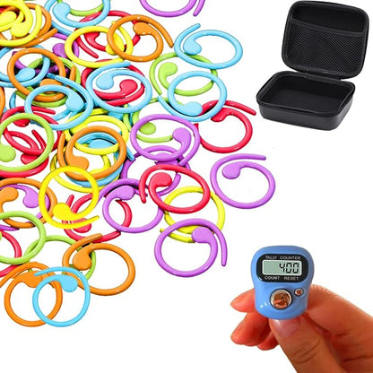 60PCS Metal Stitch Markers,Crochet Knitting Stitch Markers Yarn Row Stitch Counter with Case
