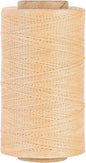 Sturdy Bonded Waxed Polyester Thread, 0.55mm, 437 Yards Wax String Cord - Beige for Leather, Hand Sewing, Stitching, Beading, Bookbinding, Bracelets and Macrame Jewelry Making