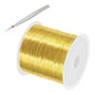 PATIKIL 26 Guage/ 0.4 mm 328 Feet Jewelry Craft Wire, Copper Beading Wire with Plier for Beading Jewelry Making Supplies Earrings Bracelets Accessories Sculptures Gardening, Gold