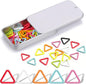 Jmuiiu Triangle Metal Stitch Markers, 50Pcs Metal Colorful Crochet Stitch Markers for Knitting Crocheting Clothing Tag Diy Craft Project with Storage Box