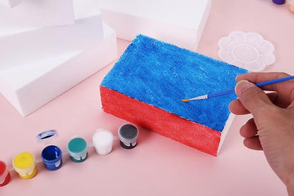 AMZQNART 8 Pack Crafts Foam Blocks, 6x4x2 Square Polystyrene Foam Bricks for Art Sculpting, Flower Arrangements, Sculpture, Modeling, School and Home DIY.