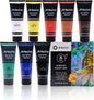 Artecho Professional Acrylic Paint Set, 8 Primary Colors (120ml / 4.05oz) Tubes, Art Craft Paints for Canvas, Rock, Stone, Wood, Fabric, Art Supplies